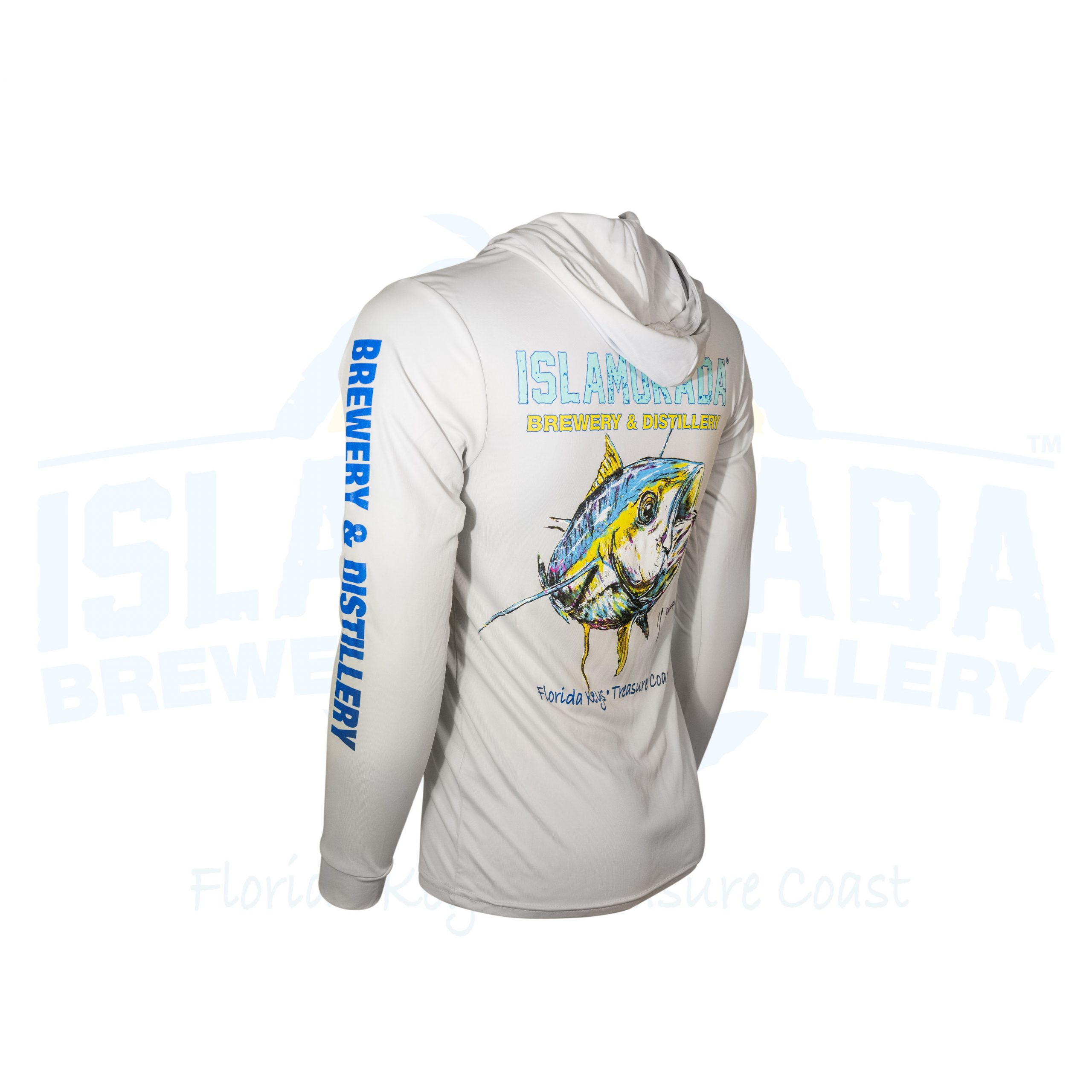 LS Hooded Dry Fit “Tuna” Silver | Islamorada Beer Company