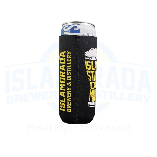 Slim can Koolie - black Island State Glass Side